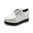 thumbnail image 1 of Fesfesfes Casual Shoes for Women Round Toe Fashion Casual Comfortable Round Toe Middle Heels Thick Sole Solid Color Shoes 40(7), 1 of 7