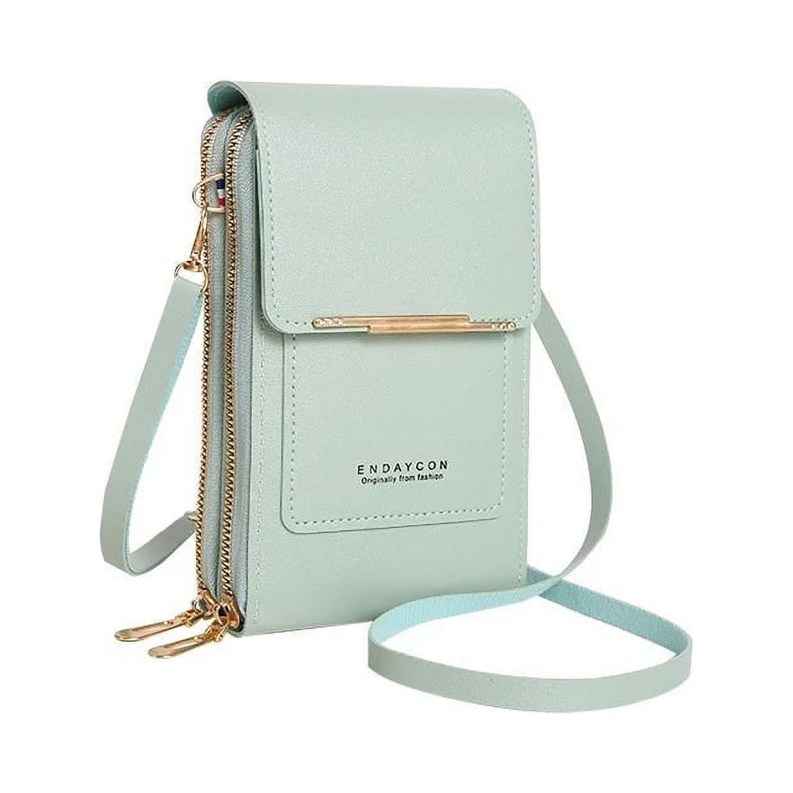Fesfesfes Cell Phone Purse Crossbody Small Universal Crossbody Phone Bag for Women Mini Leather Phone Pouch Purse with Zip and Removable and
