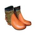 thumbnail image 1 of Fesfesfes Chelsea Boots for Teen Girls Oversized Short Winter Thick Ethnic Style Low Heels Multi-color Roman Boots 9.5(43), 1 of 3