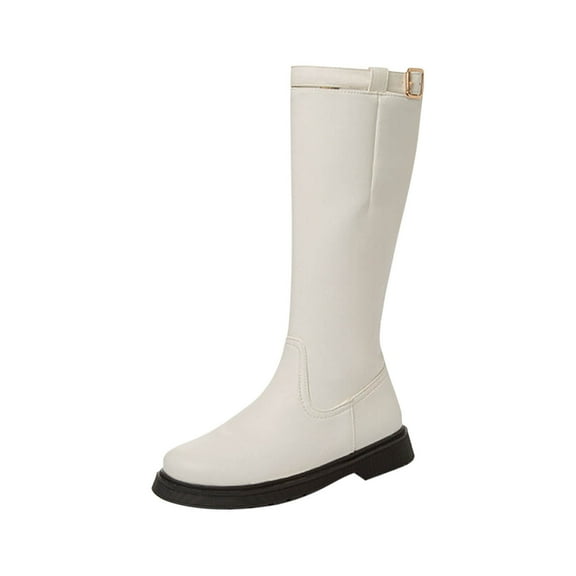 Fesfesfes Chelsea Boots for Women Knee Length Boots Solid Color High Boots Elastic Buckle Synthetic Boots US:8.5(41)