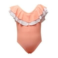 thumbnail image 1 of Fesfesfes Child Girls Swimsuit Ruffle Splicing One Piece Swimwear School Girls Summer Holiday Bathingsuit Beach Swimwear Monokini, 1 of 9