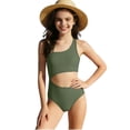 thumbnail image 1 of Fesfesfes Child Girls Swimsuit Solid Color Print One Shoulder Monokini Ruffle Splicing Swimwear Girls Summer Holiday One-Piece Bathing Suit, 1 of 6