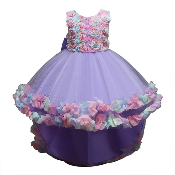 Fesfesfes Children Dress Girl Sleeveless Princess Dress Flower Tail Dress Tutu Gauze Dress Kids Girls Elegant Dress On Sale