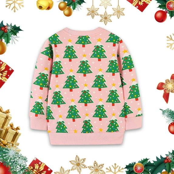 Fesfesfes Children Sweatshirt Printed Pullover Tops Long Sleeve Shirts Casual Tunic Tops for Girls Fall Clothing