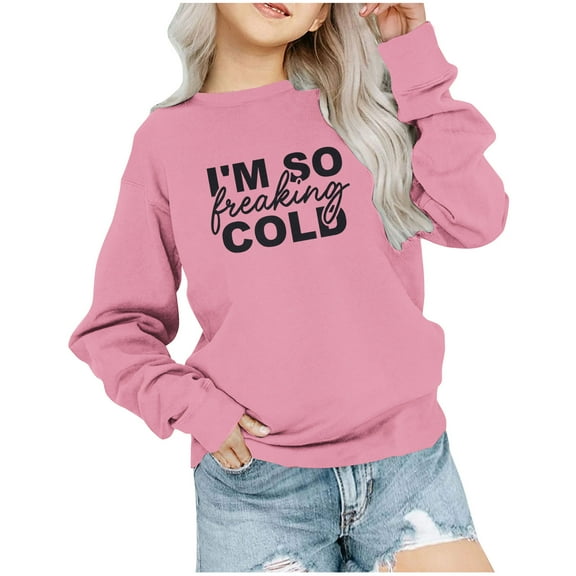 Fesfesfes Children Tee Shirts Girls Crewneck Oversized Sweatshirt Children Fashion Long Sleeve Pullover Tops 1-12 Years