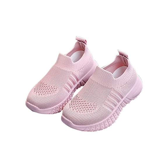 Fesfesfes Children's Breathable Casual Shoes Unisex Flat Sneakers for Boys and Girls,Soft Sole Everyday Walking Shoes,School Outdoor Play Footwear(Pink,9 Months)