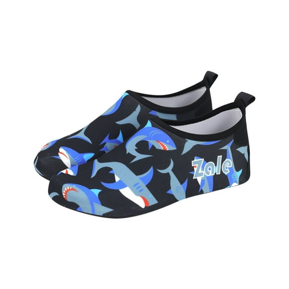 Fesfesfes Children's Five Finger Water Shoes and Summer Beach Swimming Shoes for Boys and Girls Slip on Snorkeling Socks with Soft Sole for Pool(Black#3,6-7 Years)