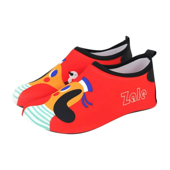 Fesfesfes Children's Five Finger Water Shoes and Summer Beach Swimming Shoes for Boys and Girls Slip on Snorkeling Socks with Soft Sole for Pool(Red#1,1-2 Years)