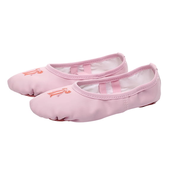 Fesfesfes Children's Lightweight Basic Dance Shoes,Multi-Color Breathable Canvas Dance Shoes for Girls,Low Heel Non-Slip for Dance Practice for Performance and Daily Wear(Pink#2,3-3.5 Years)