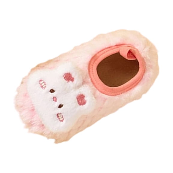 Fesfesfes Childrens Plush Lined Winter Slippers Cozy Indoor House Shoes with Non Slip Sole for Boys Girls Adorable Animal Designs for Active Kids Comfortable Everyday Wear(Pink,15-24 Months)