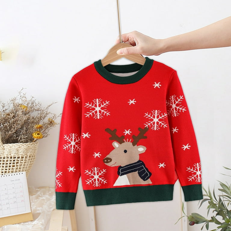 Fesfesfes Christmas Sweaters for Big Boys and Girls Winter Warm