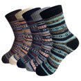 thumbnail image 1 of Fesfesfes 5 Pairs Socks for Women Casual Winter Warm Thick Socks Wool Vintage Colorful Knit Soft Socks, 1 of 7