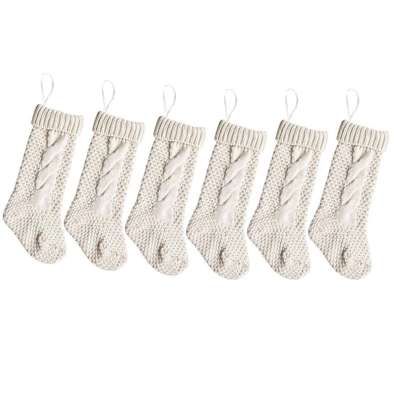 Fesfesfes 6 Pack Knit Christmas Stocking Christmas Tree Home Decor Rustic Personalized Stocking Decorations
