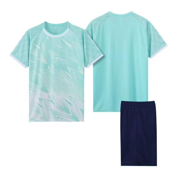 Fesfesfes Children's Casual 2 Piece Summer Short Sleeve Round Neck Tshirts and Elastic Waist Shorts Casual Breathable Outfit Set for Boys and Girls(Green#3,4 Years)