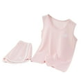 thumbnail image 1 of Fesfesfes Children's Tank Top Cotton Boys' and Girls' Sleeveless T-shirt Elastic Waist Short Pants Set Spring Summer Lightweight Tank Tops Shorts Set 2-16Years(Pink,13 Years), 1 of 3