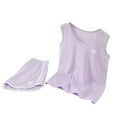 thumbnail image 1 of Fesfesfes Children's Tank Top Cotton Boys' and Girls' Sleeveless T-shirt Elastic Waist Short Pants Set Spring Summer Lightweight Tank Tops Shorts Set 2-16Years(Purple,15 Years), 1 of 5