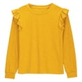 thumbnail image 1 of Fesfesfes Girls Long Sleeve Solid Color Loose Tunic Tops Cute Crewnecks Dressy Casual Blouses Clothes Round Neck T Shirts for Spring Summer(Yellow,11 Years), 1 of 7