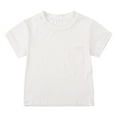 thumbnail image 1 of Fesfesfes Girls Short Sleeve Tops Toddler Kids Boys Fashion Cute Solid Color Soft Crewneck Pocket Tops for Daily Home Wear 0-3 Years(White,12 Months), 1 of 5