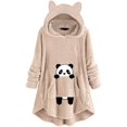 thumbnail image 1 of Fesfesfes Clearance Hoodie Dress for Women Cute Pattern Winter Cat Ear Fleece Fuzzy Hooded Blanket Dress Plush Tops For Teen Girls, 1 of 6