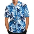 thumbnail image 1 of Fesfesfes Plus Size Men's Hawaiian Shirts Floral Print Lapel Short Sleeve Shirts, 1 of 7