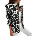 thumbnail image 1 of Fesfesfes Women Business Suit Printed Long Sleeve Jacket Zipper Slimming Cardigan Coat Jacket Top, 1 of 1