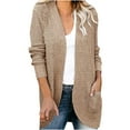thumbnail image 1 of Fesfesfes Women Sweater Cardigan Casual Soild Color Long Sleeve Coat Plush Long Knit Cardigan Sweater, 1 of 9