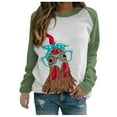 thumbnail image 1 of Fesfesfes Women's Long Sleeve Tops Chicken with Bandana Printed Raglan Long Sleeve Blouse Tops Shirt, 1 of 5