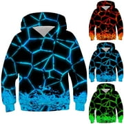 Fesfesfes Clothes For Boys 8-10 Children's Shirt Long Sleeved Pattern T-shirt Printed Round Neck Cool Boy Hooded Sweatshirt
