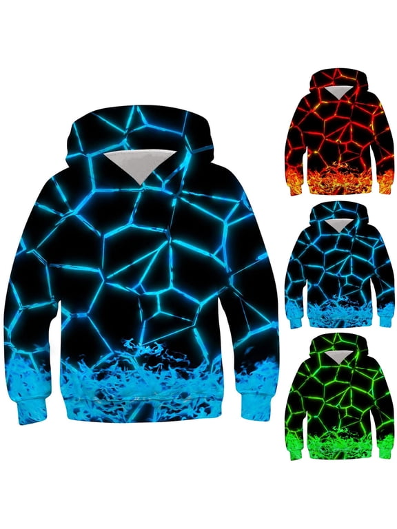 Clothes For Boys 8-10 Children's Shirt Long Sleeved Pattern T-shirt Printed Round Neck Cool Boy Hooded Sweatshirt