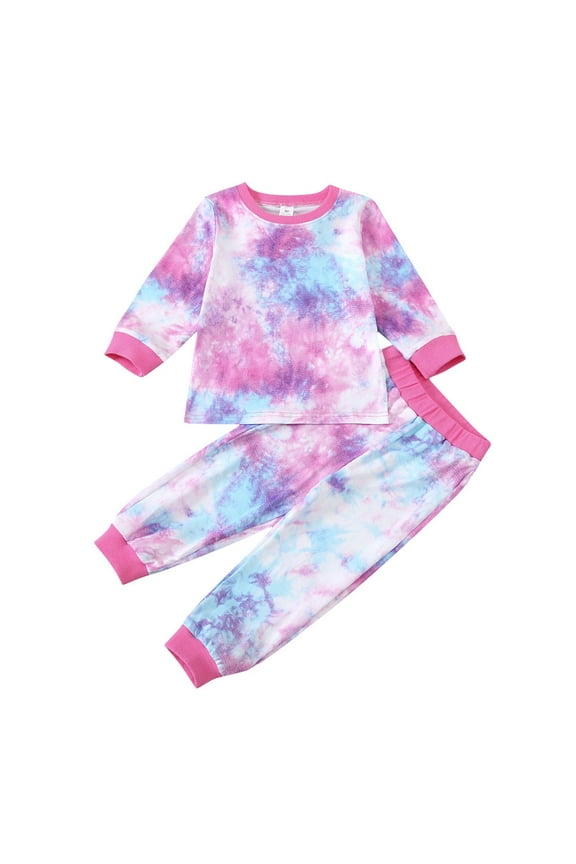 Clothes for Boy and Girls Outfits New Fashionable Childrens Comfortable Casual Round Neck Top+pants