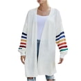 thumbnail image 1 of Fesfesfes Coat for Women Sexy V-Neck Printing Long Sleeve Cardigan Casual Outwear On Sale, 1 of 4