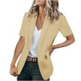 thumbnail image 1 of Fesfesfes Coat for Women Sexy V-Neck Solid Short Sleeve Pocket Cardigan Casual Outwear Under $10, 1 of 4