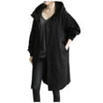 thumbnail image 1 of Fesfesfes Coat for Women Solid Color Button Pocket Recreational Hooded Long Sleeve Windbreaker Coat Tops On Sale, 1 of 5