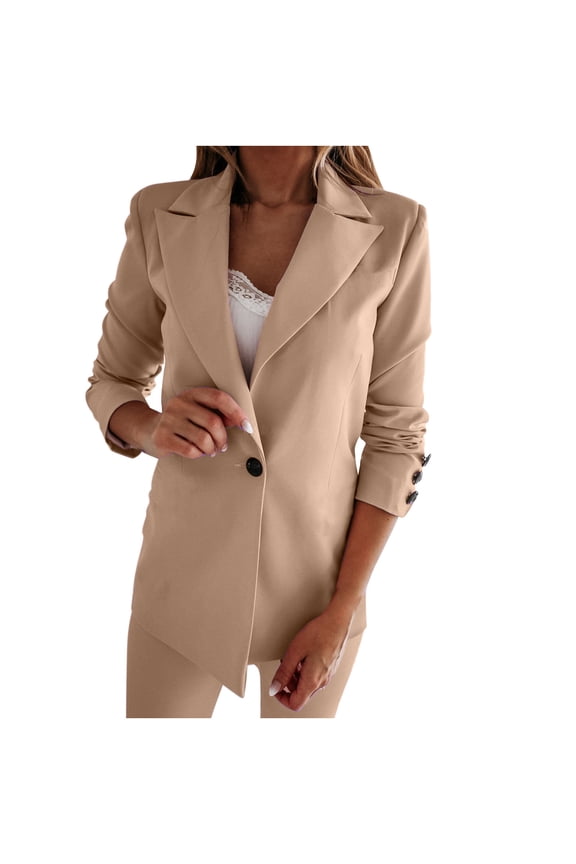 Coat for Womens Coat Jacket Solid Long Sleeve Outerwear Tops Sale Items
