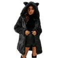 thumbnail image 1 of Fesfesfes Coat for Womens Ladies Warm Faux Furry Coat Jacket Winter Solid Hooded Outerwear Sale Items, 1 of 9