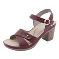 thumbnail image 1 of Fesfesfes Cork Sandals For Women Sandals Women Casual Imitation Wood Thick High Heel Elegant Buckle Vintage Roman Shoes 9(42), 1 of 6