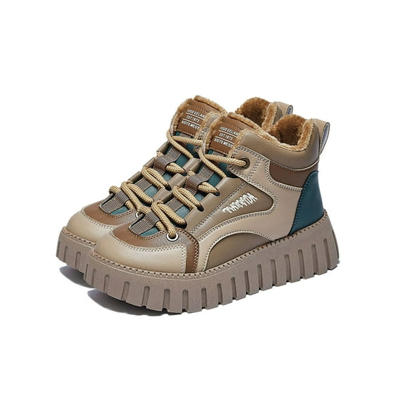 Fesfesfes Cotton Shoes Women's Models Winter Padded Thickening Water Proof Short Boots Padded Thick-soled Snow Boots Sports Ankle Short Boots Warm Cotton Shoes 6(37)