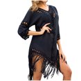 thumbnail image 1 of Fesfesfes Cover Ups for Women Sexy Loose V Neck Solid Casual Beach Dress Bathing Suit Cover Up, 1 of 9