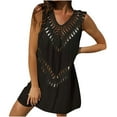 thumbnail image 1 of Fesfesfes Coverups for Women Summer Sexy Mesh Hollow Swimwear Bikini Cover Up Beach Dress Sunscreen Tops, 1 of 5