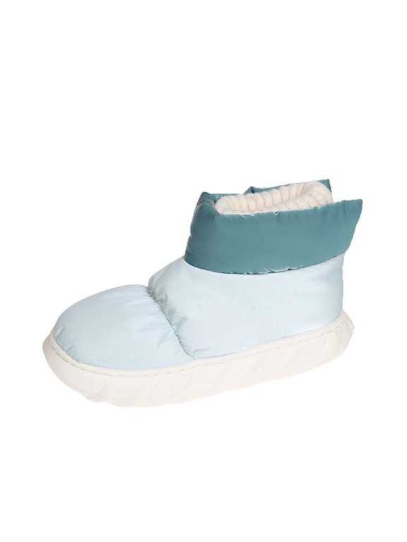 Cowboy Boots For Women Down Cloth Snow Boots Women's Winter High Top Cotton Shoes Wool Seam Color Contrast Integrated Plush Thickened Thermal Short Boots 36(US:5.5)