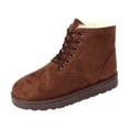 thumbnail image 1 of Fesfesfes Cowboy Boots For Women Large Solid Color Women's Cotton Boots Lace Up Short Boots Warm Snow Boots 38(US:6.5), 1 of 7