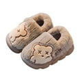 thumbnail image 1 of Fesfesfes Cozy Bear Claw Toddler Slippers Non Slip Indoor House Shoes for Girls Kids Warm Fleece Lined Childrens Footwear Soft Plush Casual Winter Booties for Baby Home Wear(Khaki#1,2.5-3 Years), 1 of 5