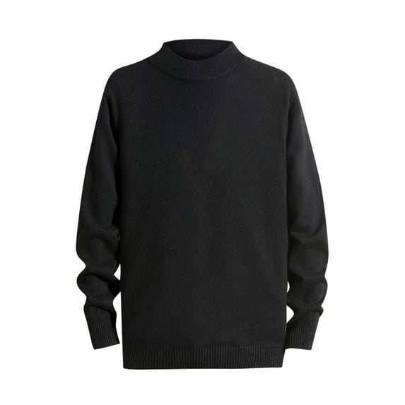 Fesfesfes Crewneck Sweatshirts for Men Winter Leisure High Collar Long Sleeved Sweater Pullover Coat Turtleneck Solid Color Undershirt Turtleneck On Sale