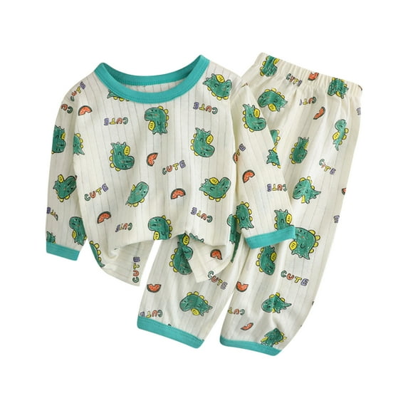 Fesfesfes Cute Summer Outfits For Girls 10-12 Years Old Toddler Kids Kid Girls Boys' Casual Long Sleeve Casual Homewear Thin Home Clothing Two Piece Set 8-9 Years