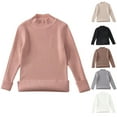 thumbnail image 1 of Fesfesfes Cute Tops For Kids Fall And Winter New Children's Solid Color Versatile Knit Sweater Half-high Neck Pullover Wool Bottoming Shirt, 1 of 1