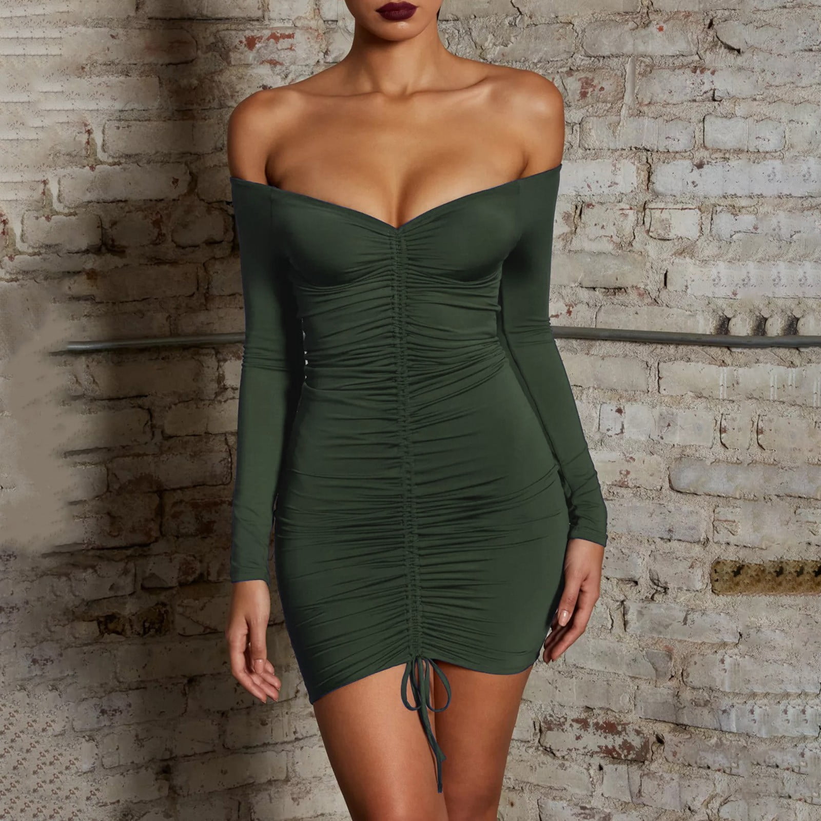 chinese dress ladies PRETTYGARDEN Women's Long Sleeve Mini Dresses 2026 Spring Casual Pleated A  Line Party Cocktail Short Babydoll Dress with Pocket (Army Green,XS) at  Amazon Women's Clothing store main image 1