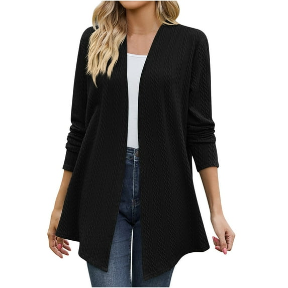 Fesfesfes Dressy Jacket Womens And Winter Sweater Coat Cardigan Long Sleeve Blouse Clothing Loose Tops