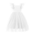 thumbnail image 1 of Fesfesfes European Farm Maid Dress for Girls Sleeveless Round-Neck Mid-Calf Dress Floral Style Performance Outfit for Comfortable and Elegant Occasions 1-9 Years(White,7-9 Years), 1 of 2