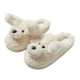 thumbnail image 1 of Fesfesfes Extra Wide Shoes for Women Plush Cute Ears Cotton Slippers Home Leisure Warm Plush Cotton Slippers Soft Soles Mute Cotton Slippers 6.5-7(38-39), 1 of 8