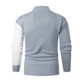 thumbnail image 1 of Fesfesfes Fall And Winter Mock Neck Tops Comfortable Trend All-match Men's Stitching Stand Collar Pullover Sweater Clearance, 1 of 3